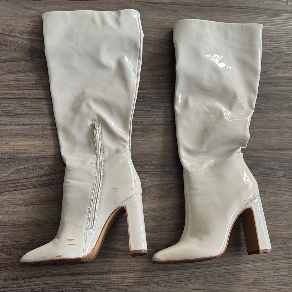 Elegant Cream Knee-High Boots
